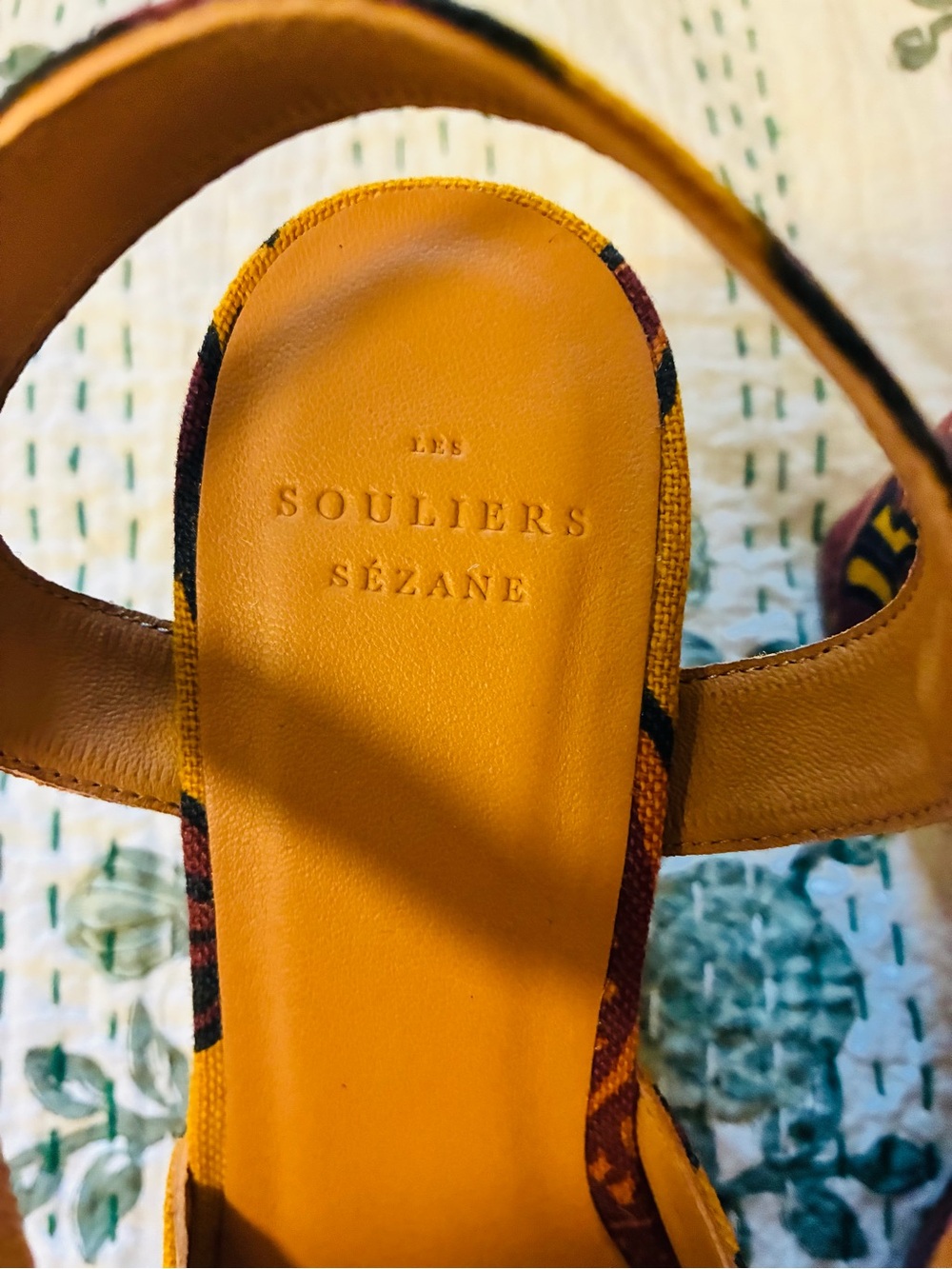 Sezane High Ginnie Sandals in Ochre Multicolor - Picture 8 of 10
